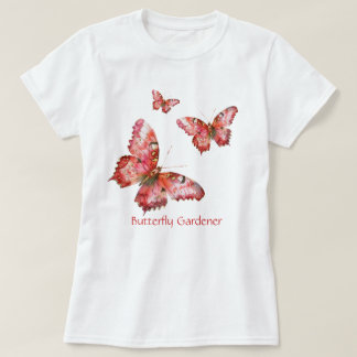 蝶の庭師 ピンクTシャツ Tシャツ