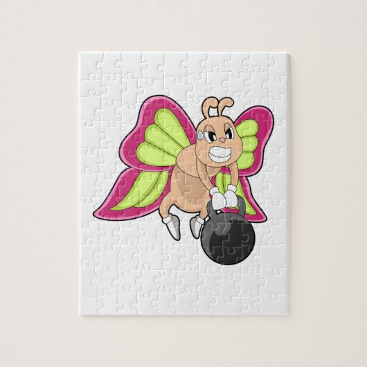 蝶の強さの訓練ダンベル ジグソーパズル (縦)