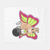 蝶の強さの訓練ダンベル フリースブランケット (正面(横))