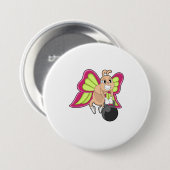 蝶の強さの訓練ダンベル 缶バッジ (正面&裏面)