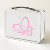 蝶の形の影のさくらんぼ花弁当箱 メタルランチボックス (裏面)