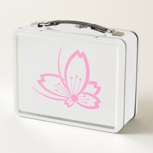 蝶の形の影のさくらんぼ花弁当箱 メタルランチボックス (裏面)