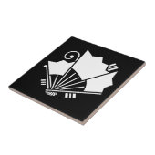 蝶の形の扇形（揚羽）セラミック瓦 タイル (側面)