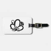 蝶の形をした影の梅花荷札 ラゲッジタグ (正面横)