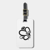 蝶の形をした影の梅花荷札 ラゲッジタグ (正面縦)