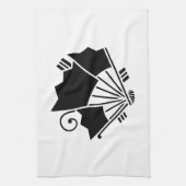 蝶の形をした扇子（あげは） キッチンタオル (縦)