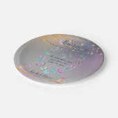 蝶の形ハートパステルカラー ペーパープレート (アングル)