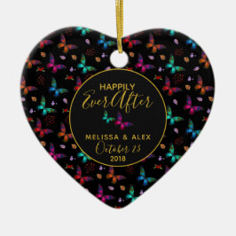 蝶の後に幸せに続結婚く セラミックオーナメント