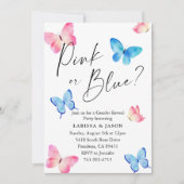 蝶の性別リビールパーティー 招待状 (正面)