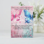 蝶の性別発表パーティー招待状 招待状 (スタンド正面)