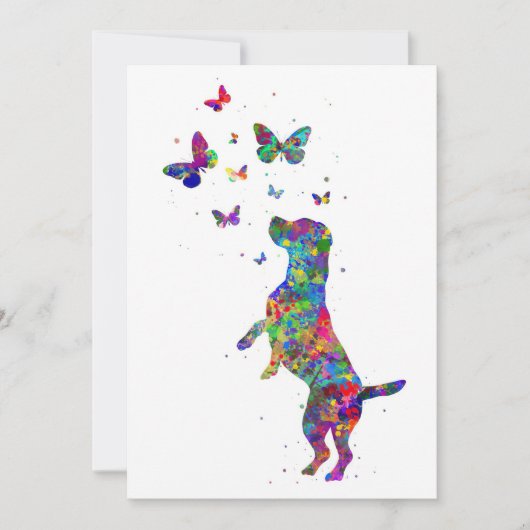 蝶の恋人ビーグル遊ド蝶と サンキューカード (正面)