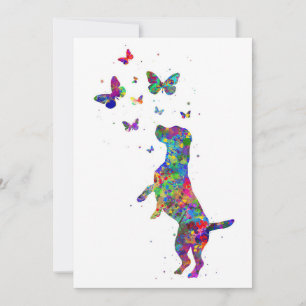 蝶の恋人ビーグル遊ド蝶と サンキューカード