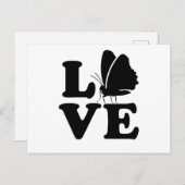 蝶の愛の名言 虫 蝶 プレゼント ポストカード (正面/裏面)