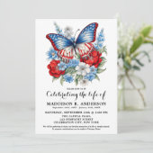 蝶の愛国的な葬儀お祝い 招待状 (スタンド正面)