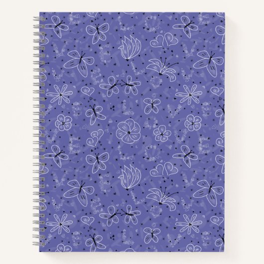 蝶の愛 – シームレスなパターン。 ノートブック (正面)