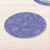 蝶の愛 – シームレスなパターン。 ラウンドペーパーコースター (アングル)