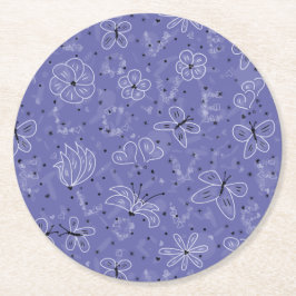 蝶の愛 – シームレスなパターン。 ラウンドペーパーコースター
