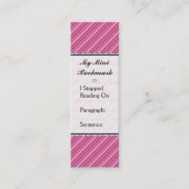 蝶の愛 | ピンク色の赤ストライプ色の装飾 スキニー名刺 (正面)
