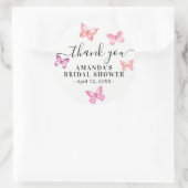 蝶の感謝を伝えるクラシックな丸型ステッカー ラウンドシール (バッグ)