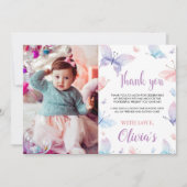 蝶の感謝カード ガーデンパーティ サンキューカード (正面)