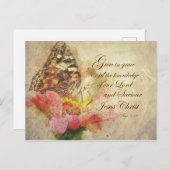 蝶の成長グレースKJV聖なる書物、 経典 シーズンポストカード (正面/裏面)