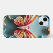 蝶の折り紙 iPhone 15ケース (裏面横)