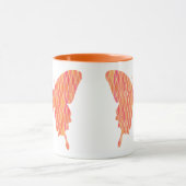 蝶の抽象芸術プリント – オレンジの色合い マグカップ (中央)