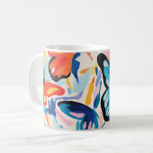 蝶の抽象芸術絵画の。 コーヒーマグカップ (正面左)