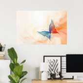 蝶の抽象芸術絵画の ポスター (ホームオフィス)