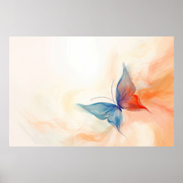 蝶の抽象芸術絵画の ポスター