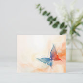 蝶の抽象芸術絵画の ポストカード (スタンド正面)