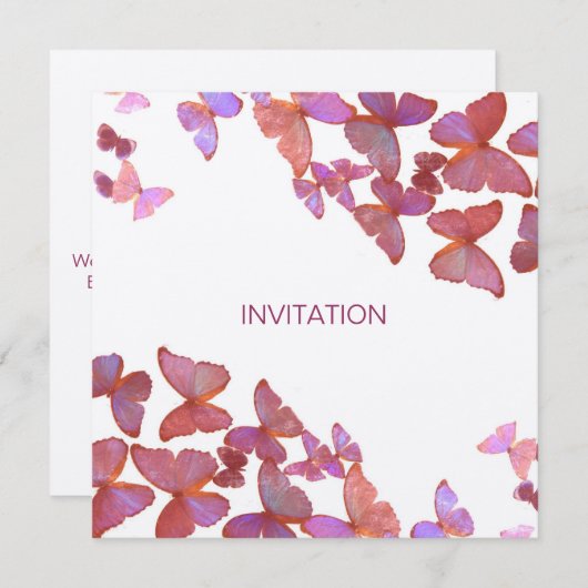 蝶の招待状 ご一緒ください 招待状 (正面/裏面)