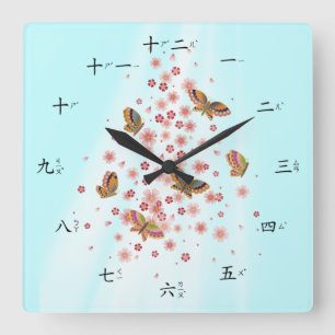 蝶の数中国のZhuyin Fuhao台湾 スクエア壁時計