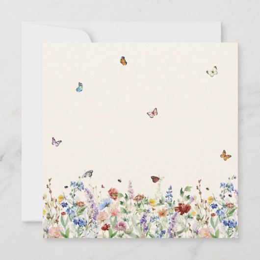 蝶の方法ボヘミアンベビーシャワー 招待状 (裏面)