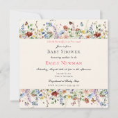 蝶の方法ボヘミアンベビーシャワー 招待状 (正面)