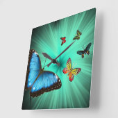 蝶の旅の壁時計 スクエア壁時計 (傾斜)