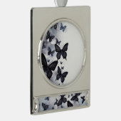 蝶の旗の飾り シルバープレートバナーオーナメント (右)