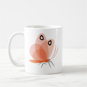 蝶の昆虫の絵   手描きの自然 コーヒーマグカップ