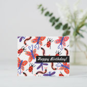 蝶の昆虫任意の大事な行事 パーソナライズされた ポストカード (スタンド正面)