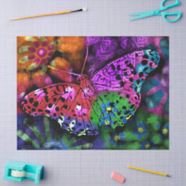 蝶の昆虫抽象芸術紫の緑の切り離し 薄葉紙