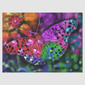 蝶の昆虫抽象芸術紫の緑の切り離し 薄葉紙 (正面)
