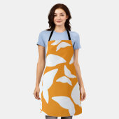 蝶の明るい折衷的キはっきりしたッチン エプロン (着用した状態)