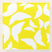 蝶の明るい折衷的キはっきりしたッチン ガラスコースター (正面)