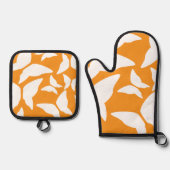 蝶の明るい折衷的キはっきりしたッチン 鍋つかみ&鍋敷きセット (正面)