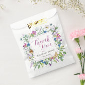 蝶の春ワイルドフラワーベビーシャワーサイン フェイバーバッグ (封をした状態)