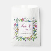 蝶の春ワイルドフラワーベビーシャワーサイン フェイバーバッグ (正面)