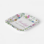 蝶の春ワイルドフラワーベビーシャワーサイン ペーパープレート (傾斜あり)