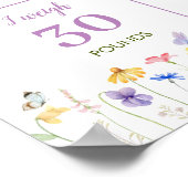 蝶の最初の誕生日パーティマイルストーンポスター ポスター (角)