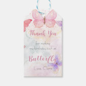 蝶の最初の誕生日パーティー蝶ギフトラベル ギフトタグ (正面)