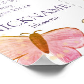 蝶の最初の誕生日マイルストーンポスター ポスター (角)